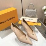 Louis Vuitton Women LV Blossom Pump Beige Patent Lambskin Leather Outsole 7.5 CM Heel - Image 7