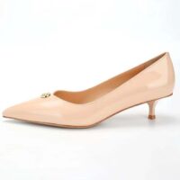 Louis Vuitton Women LV Blossom Pump Beige Patent Lambskin Leather Outsole Low Heel (3)