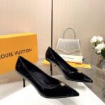 Louis Vuitton Women LV Blossom Pump Black Patent Lambskin Leather Outsole 7.5 CM Heel - Image 5