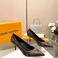 Louis Vuitton Women LV Blossom Pump Brown Monogram Flower Canvas 7.5 CM Heel (1)