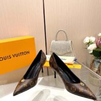 Louis Vuitton Women LV Blossom Pump Brown Monogram Flower Canvas 7.5 CM Heel (1)