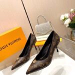 Louis Vuitton Women LV Blossom Pump Brown Monogram Flower Canvas 7.5 CM Heel – Image 4