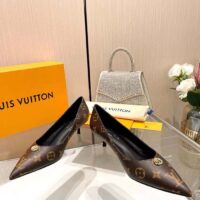 Louis Vuitton Women LV Blossom Pump Brown Monogram Flower Canvas Low Heel (5)