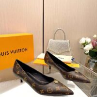 Louis Vuitton Women LV Blossom Pump Brown Monogram Flower Canvas Low Heel (5)