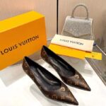 Louis Vuitton Women LV Blossom Pump Brown Monogram Flower Canvas Low Heel - Bild 6