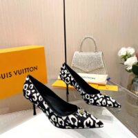 Louis Vuitton Women LV Blossom Pump Tawny Black White Hairy Calf Leather (4)