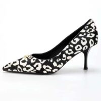 Louis Vuitton Women LV Blossom Pump Tawny Black White Hairy Calf Leather (4)