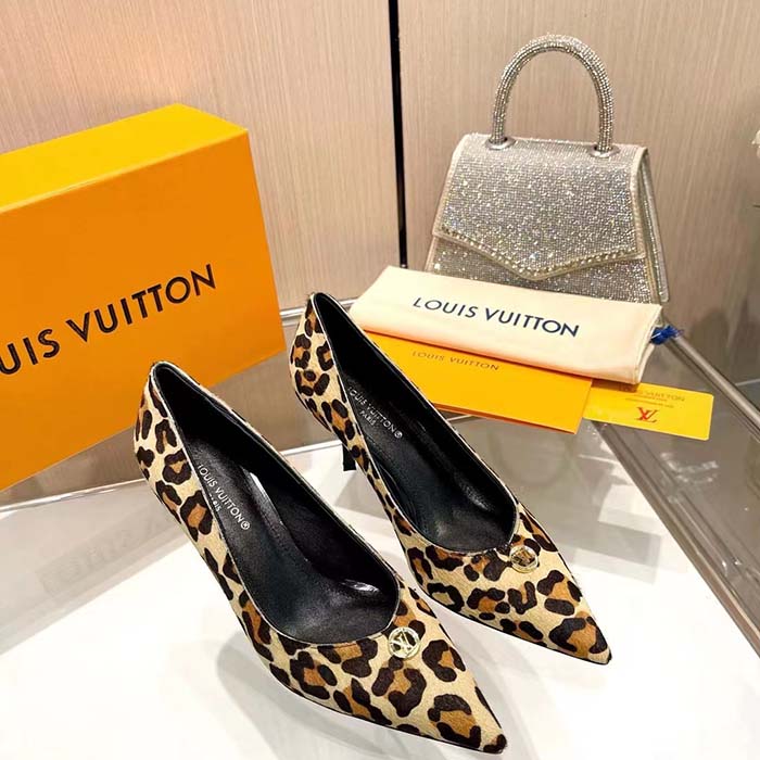 Louis Vuitton Women LV Blossom Pump Tawny Brown Hairy Calf Leather