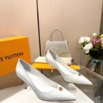 Louis Vuitton Women LV Blossom Pump White Patent Lambskin Leather Outsole 7.5 CM Heel – Image 6
