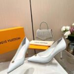 Louis Vuitton Women LV Blossom Pump White Patent Lambskin Leather Outsole 7.5 CM Heel – Image 2
