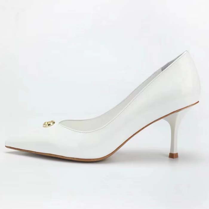 Louis Vuitton Women LV Blossom Pump White Patent Lambskin Leather Outsole 7.5 CM Heel (3)