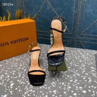 Louis Vuitton Women LV Blossom Sandal Black Patent Calf Leather 1AC8BV (2)