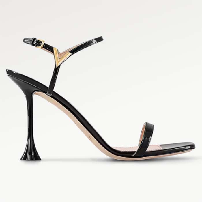 Louis Vuitton Women LV Blossom Sandal Black Patent Calf Leather 1AC8BV