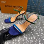 Louis Vuitton Women LV Blossom Sandal Blue Suede Baby Goat Leather 1ACA7J - Image 8