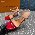 Louis Vuitton Women LV Blossom Sandal Red Patent Calf Leather 1AC8VX - Image 9