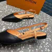 Louis Vuitton Women LV Blossom Slingback Flat Ballerina Black Lambskin 1ACAXC (7)