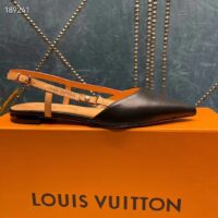 Louis Vuitton Women LV Blossom Slingback Flat Ballerina Black Lambskin 1ACAXC (7)