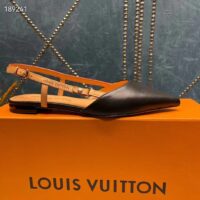 Louis Vuitton Women LV Blossom Slingback Flat Ballerina Black Lambskin 1ACAXC (7)