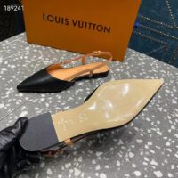 Louis Vuitton Women LV Blossom Slingback Flat Ballerina Black Lambskin 1ACAXC (7)