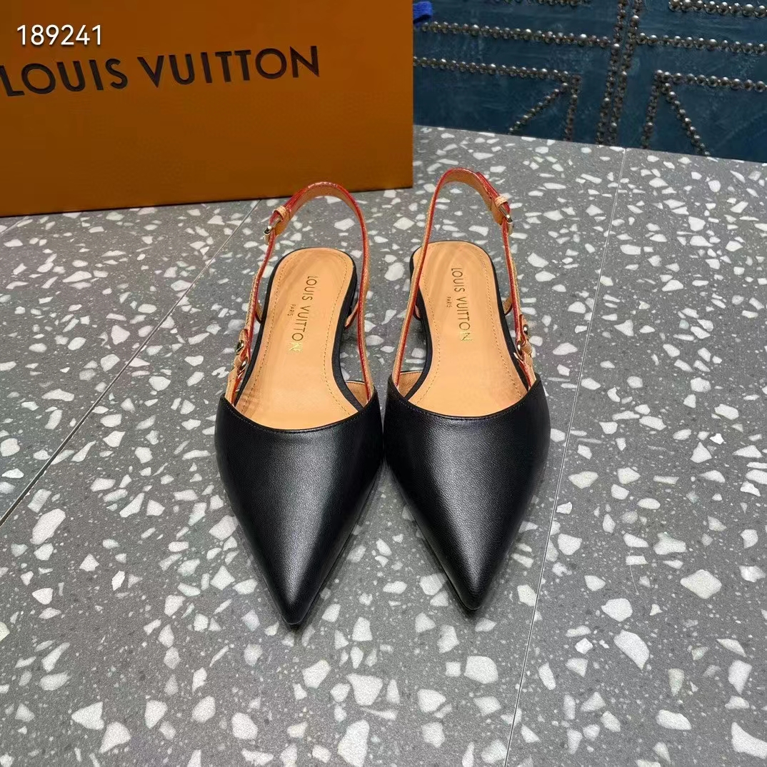 Louis Vuitton Women LV Blossom Slingback Flat Ballerina Black Lambskin 1ACAXC