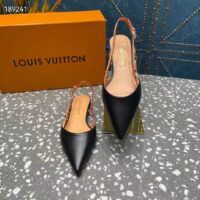 Louis Vuitton Women LV Blossom Slingback Flat Ballerina Black Lambskin 1ACAXC (7)