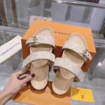 Louis Vuitton Women LV Bom Dia Flat Comfort Mule Beige Patent Monogram Canvas 1ACHYI - Image 7