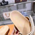 Louis Vuitton Women LV Bom Dia Flat Comfort Mule Beige Patent Monogram Canvas 1ACHYI - Image 9