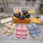 Louis Vuitton Women LV Bom Dia Flat Comfort Mule Blue Monogram Denim 1AC9QL - Bild 10