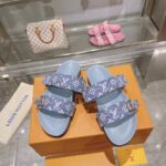 Louis Vuitton Women LV Bom Dia Flat Comfort Mule Blue Monogram Denim 1AC9QL - Bild 3