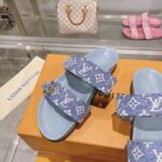 Louis Vuitton Women LV Bom Dia Flat Comfort Mule Blue Monogram Denim 1AC9QL - Bild 6