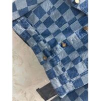 Louis Vuitton Women LV Damier Denim Jacket Cotton Blue Regular Fit 1AFGDH (7)