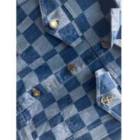 Louis Vuitton Women LV Damier Denim Jacket Cotton Blue Regular Fit 1AFGDH (7)