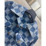 Louis Vuitton Men LV Damier Denim Jacket Cotton Blue Regular Fit 1AFGDH - Bild 5
