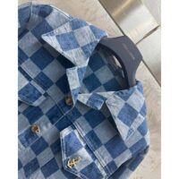 Louis Vuitton Women LV Damier Denim Jacket Cotton Blue Regular Fit 1AFGDH (7)