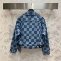 Louis Vuitton Women LV Damier Denim Jacket Cotton Blue Regular Fit 1AFGDH (7)