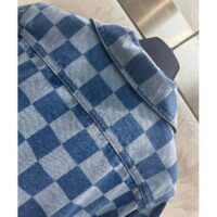 Louis Vuitton Women LV Damier Denim Jacket Cotton Blue Regular Fit 1AFGDH (7)