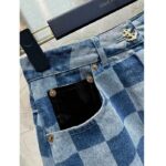 Louis Vuitton Women LV Damier Denim Skirt Cotton Blue Regular Fit 1AFGP2 - Bild 10