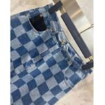 Louis Vuitton Women LV Damier Denim Skirt Cotton Blue Regular Fit 1AFGP2 - Bild 6
