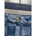 Louis Vuitton Women LV Damier Denim Skirt Cotton Blue Regular Fit 1AFGP2 - Bild 9