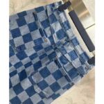 Louis Vuitton Women LV Damier Denim Skirt Cotton Blue Regular Fit 1AFGP2 - Bild 5