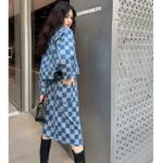 Louis Vuitton Women LV Damier Denim Skirt Cotton Blue Regular Fit 1AFGP2 - Bild 14