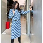 Louis Vuitton Women LV Damier Denim Skirt Cotton Blue Regular Fit 1AFGP2 - Bild 12