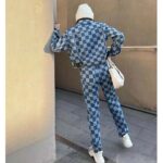 Louis Vuitton Women LV Damier Jeans Skirt Cotton Blue Regular Fit 1AFGNR - Image 14