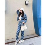 Louis Vuitton Women LV Damier Jeans Skirt Cotton Blue Regular Fit 1AFGNR - Image 13