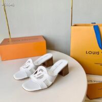 Louis Vuitton Women LV Isola Mule White Calf Leather 4.5 CM Heel 1ACG5E (10)