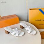 Louis Vuitton Women LV Isola Mule White Calf Leather 4.5 CM Heel 1ACG5E – Image 2