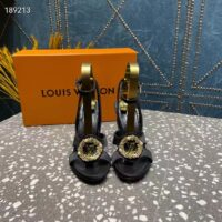 Louis Vuitton Women LV Met Sandal Black Satin Leather 1ACAIN (1)