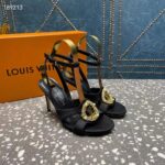 Louis Vuitton Women LV Met Sandal Black Satin Leather 1ACAIN - immagine 4