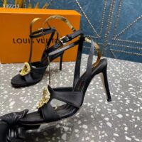 Louis Vuitton Women LV Met Sandal Black Satin Leather 1ACAIN (1)