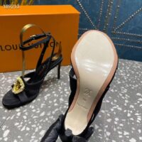 Louis Vuitton Women LV Met Sandal Black Satin Leather 1ACAIN (1)